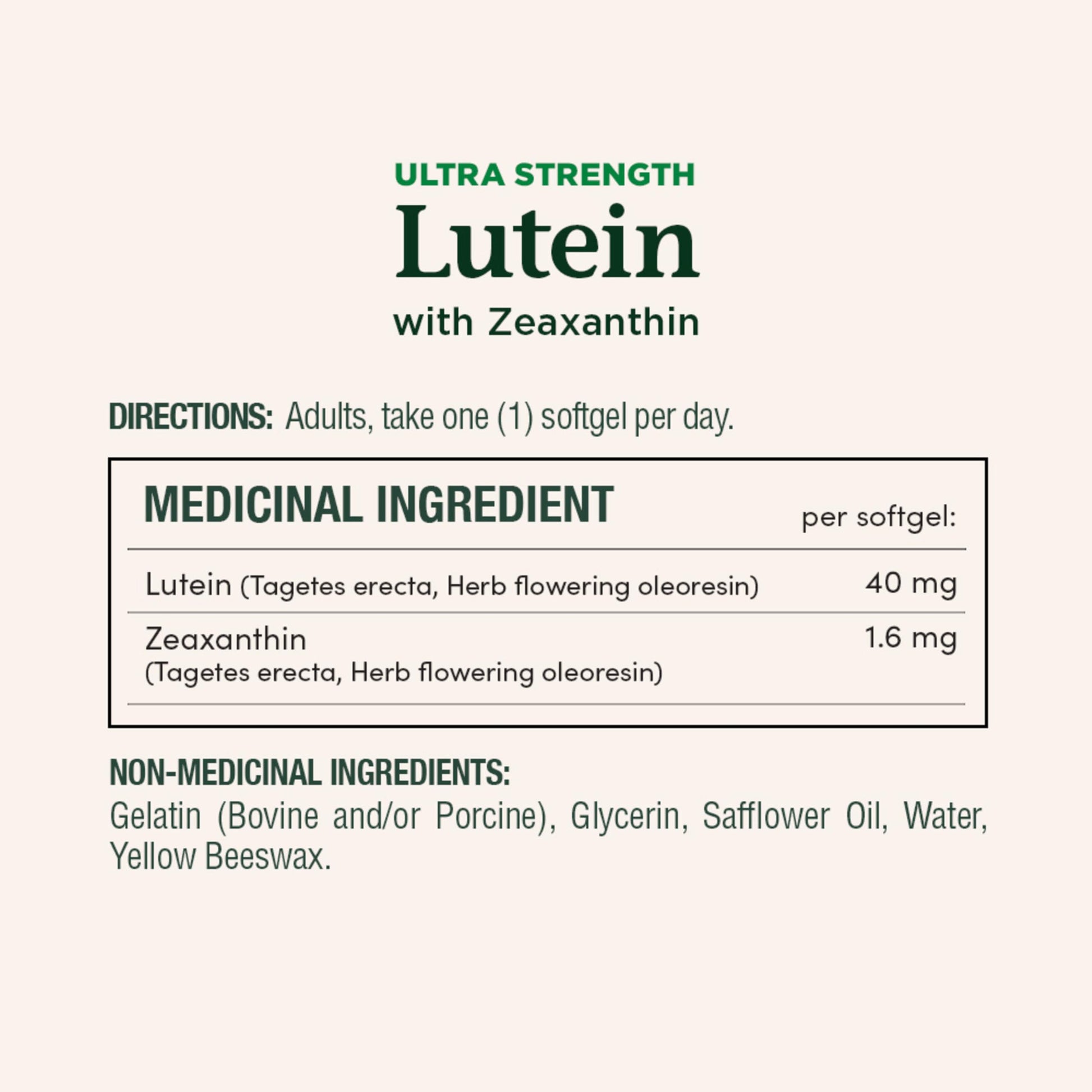NATURE'S BOUNTY Lutein, Ultra Strength, Support For Conditions Like Cataracts & Macular Degeneration, 53 g - Available at All In One Marketplace Canada