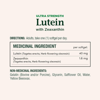 NATURE'S BOUNTY Lutein, Ultra Strength, Support For Conditions Like Cataracts & Macular Degeneration, 53 g - Available at All In One Marketplace Canada