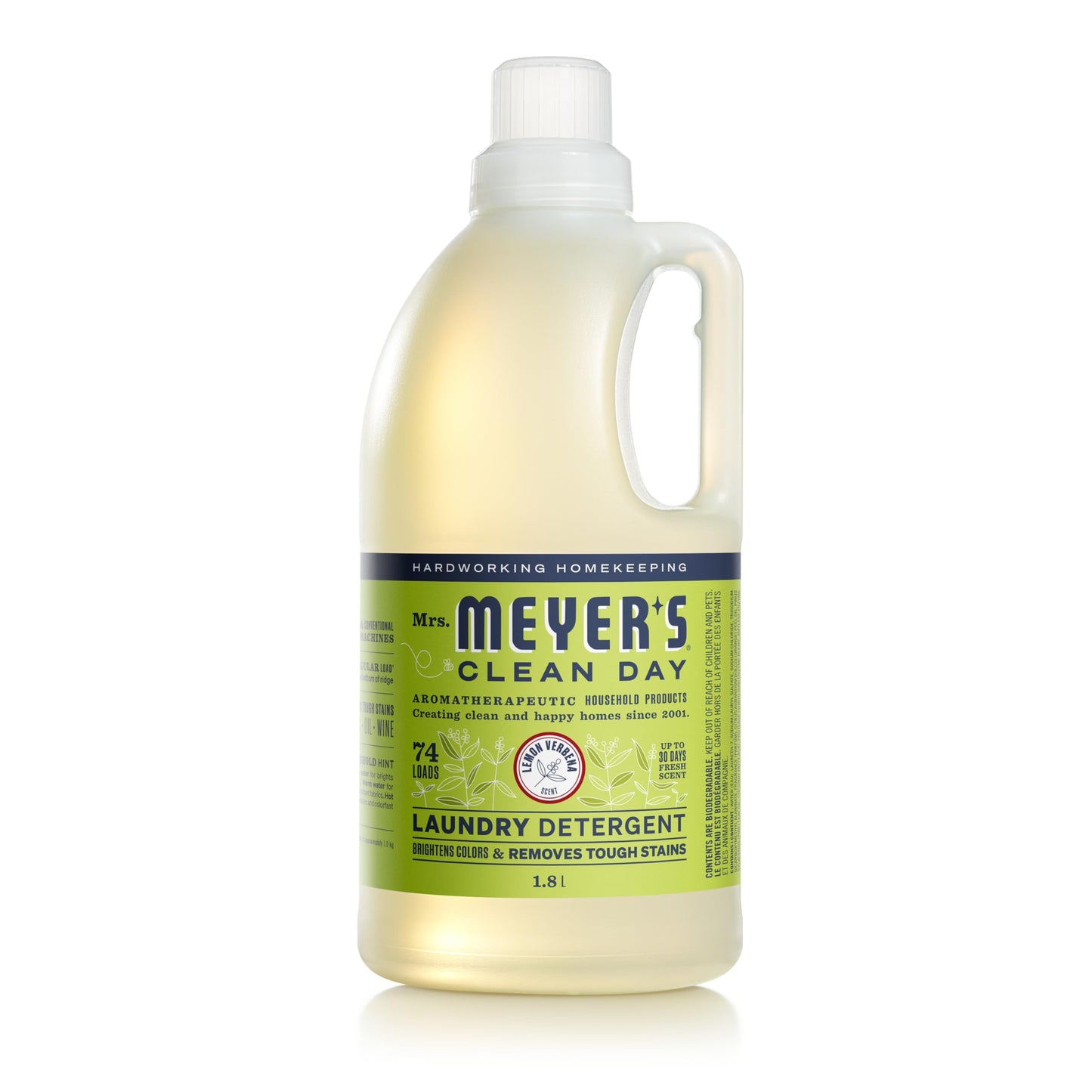 Mrs. Meyer's Clean Day Laundry Detergent, Lemon Verbena Scent, 1.8L (Packaging May Vary) MRS. MEYER'S