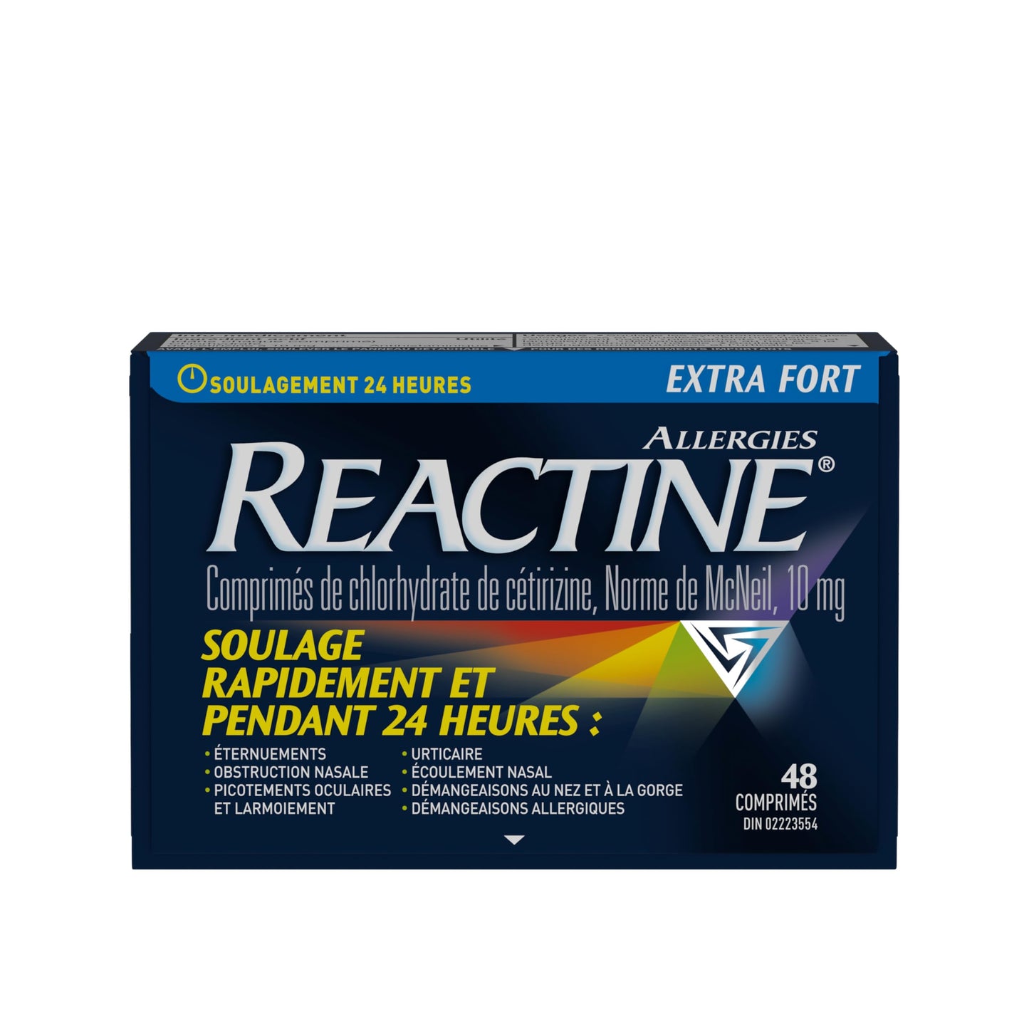 Reactine Extra Strength Antihistamine Tablets - 10mg Cetirizine Hydrochloride - 24 Hour Allergy Relief Medicine - 48 Count MADE IN CANADA