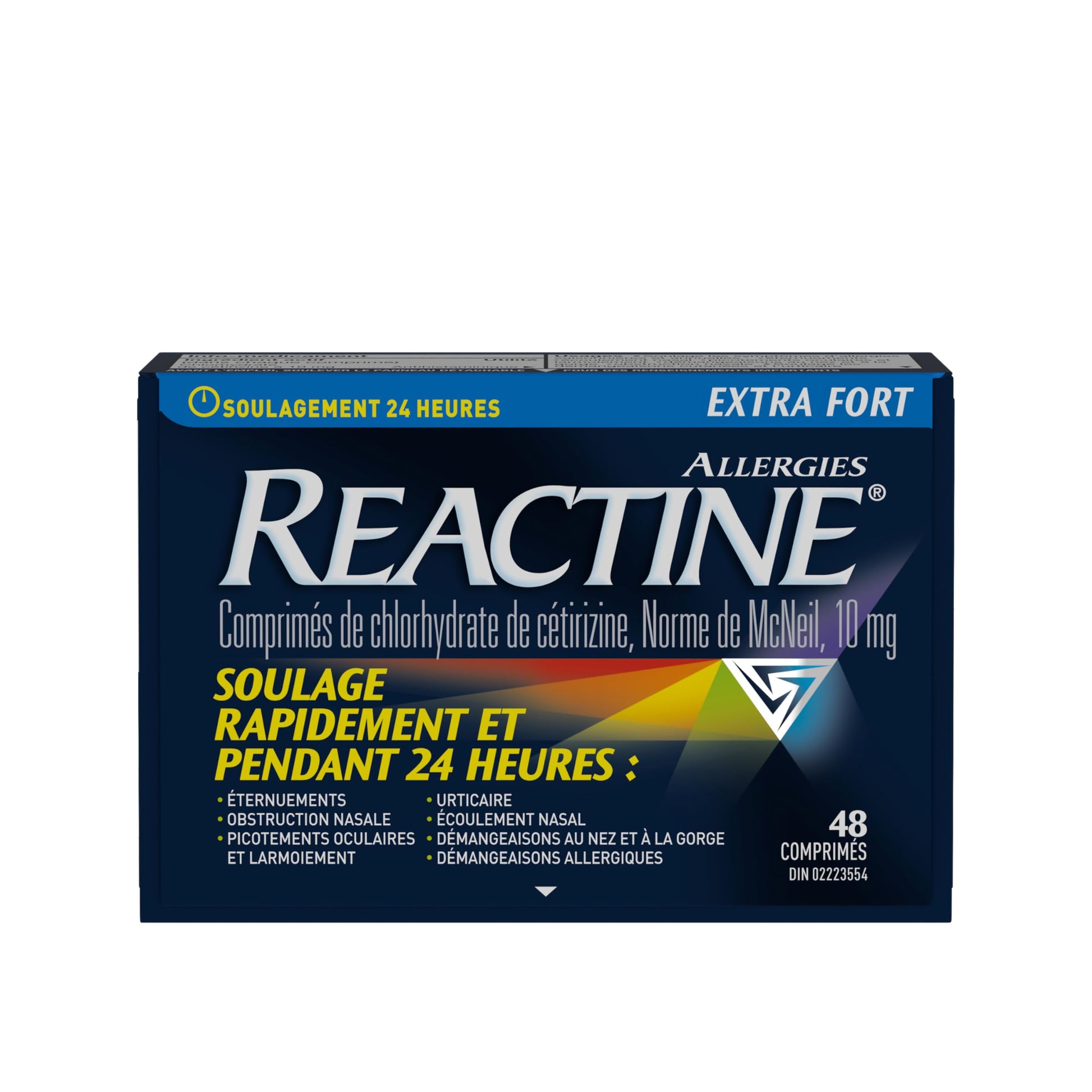 Reactine Extra Strength Antihistamine Tablets - 10mg Cetirizine Hydrochloride - 24 Hour Allergy Relief Medicine - 48 Count MADE IN CANADA