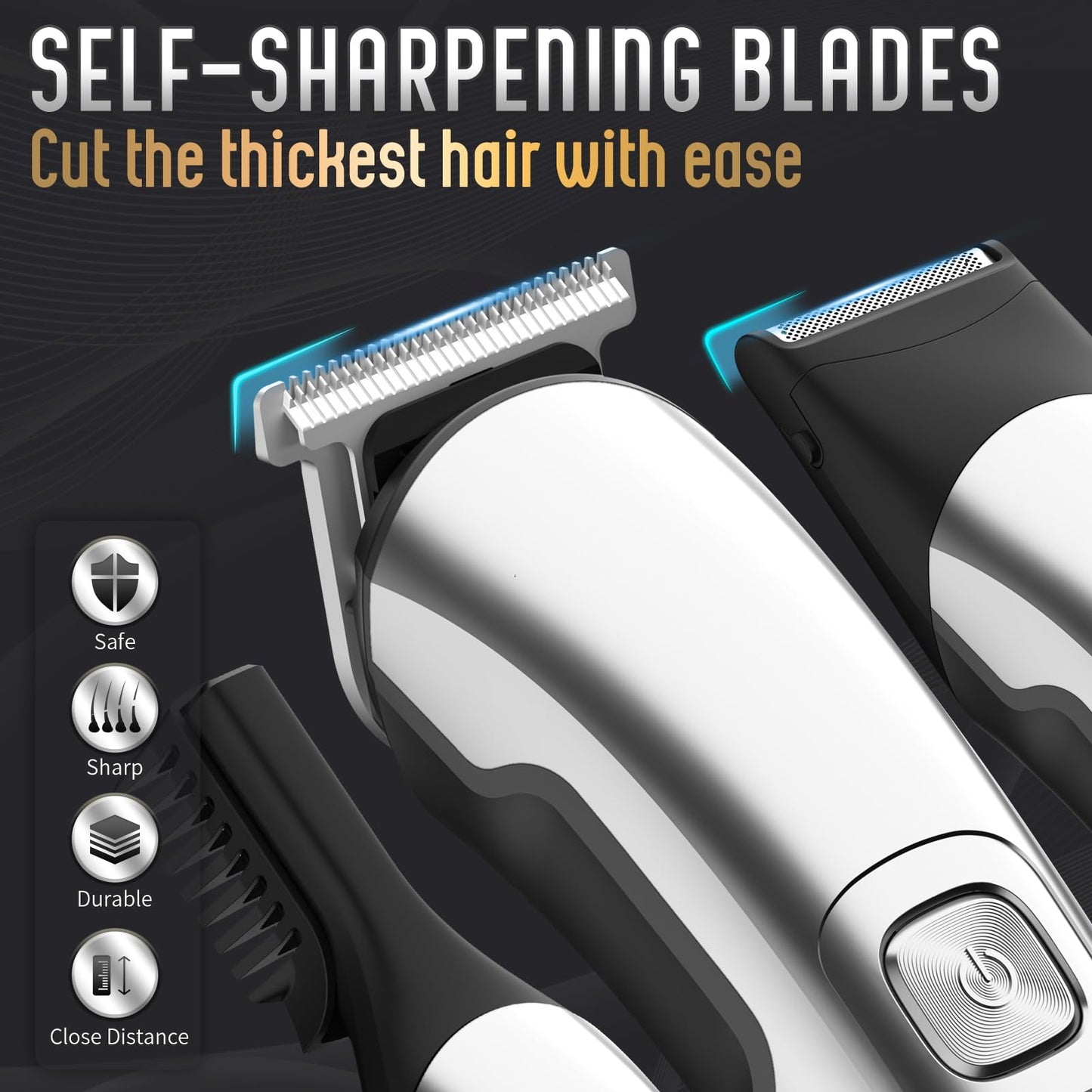 Ufree Beard Trimmer for Men, Waterproof Electric Razor Shaver for Nose, Body, Face and Mustache, Cordless Hair Clippers Men Grooming Kit, Gifts for Husband Father Silver - Available at All In One Marketplace Canada