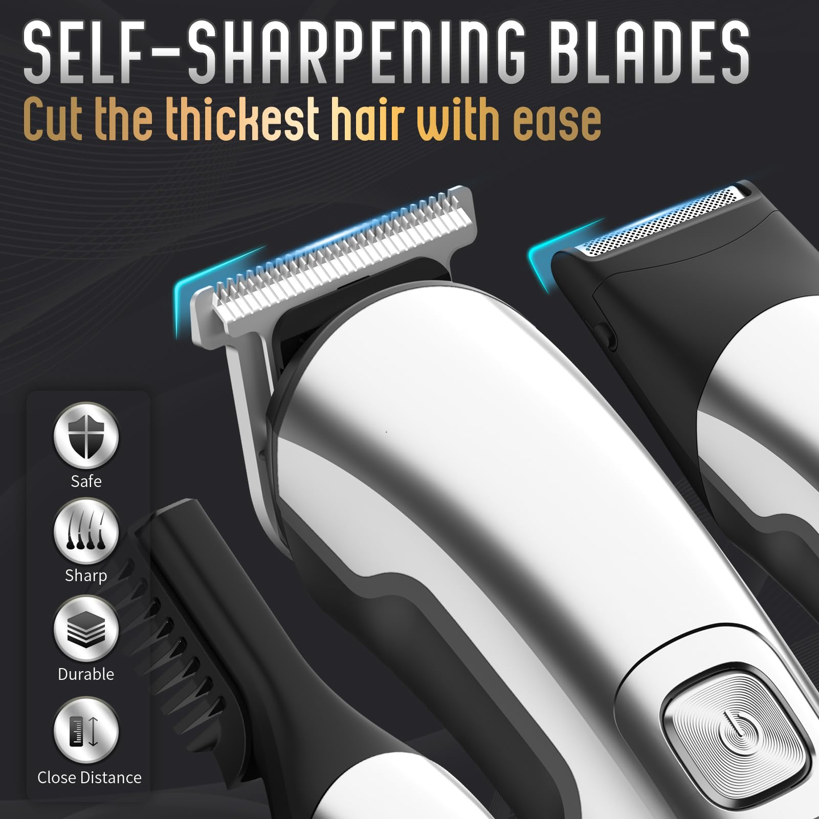 Ufree Beard Trimmer for Men, Waterproof Electric Razor Shaver for Nose, Body, Face and Mustache, Cordless Hair Clippers Men Grooming Kit, Gifts for Husband Father Silver - Available at All In One Marketplace Canada