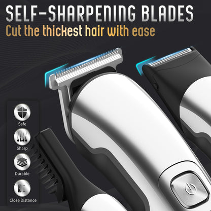 Ufree Beard Trimmer for Men, Waterproof Electric Razor Shaver for Nose, Body, Face and Mustache, Cordless Hair Clippers Men Grooming Kit, Gifts for Husband Father Silver - Available at All In One Marketplace Canada
