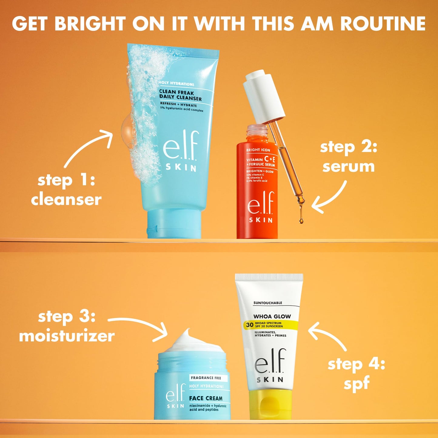 e.l.f. SKIN Bright Icon Vitamin C + E + Ferulic Face Serum, Brightening & Soothing with 15% Vitamin C, Vegan & Cruelty-Free - Available at All In One Marketplace Canada