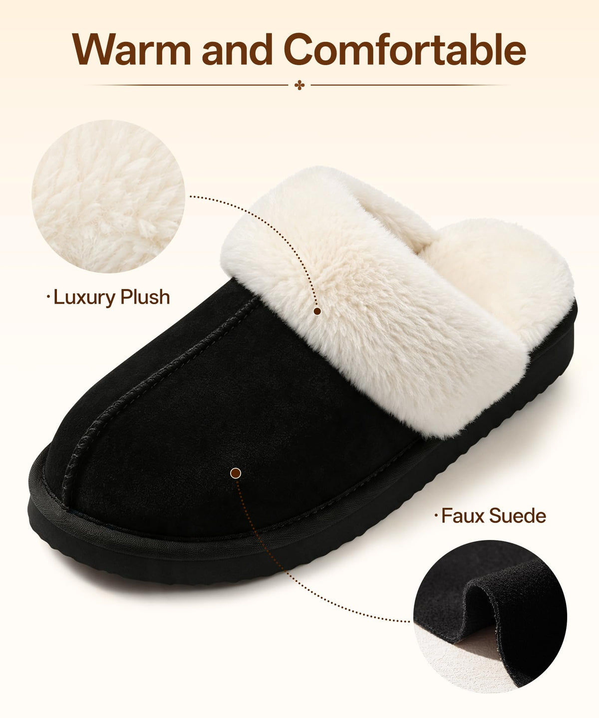 Litfun Fuzzy Memory Foam Slippers for Women Indoor Outdoor House Shoes 🍁 All In One Marketplace Canada