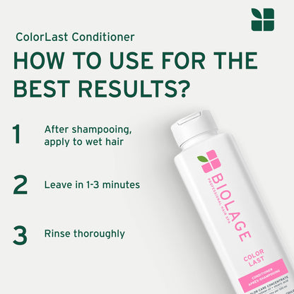 Biolage ColorLast Conditioner, Helps Maintain Color Depth, For Color-Treated Hair, Tone, Shine & Anti-Fade, Cruelty Free, Vegan, Paraben & Silicone-Free - Available at All In One Marketplace Canada