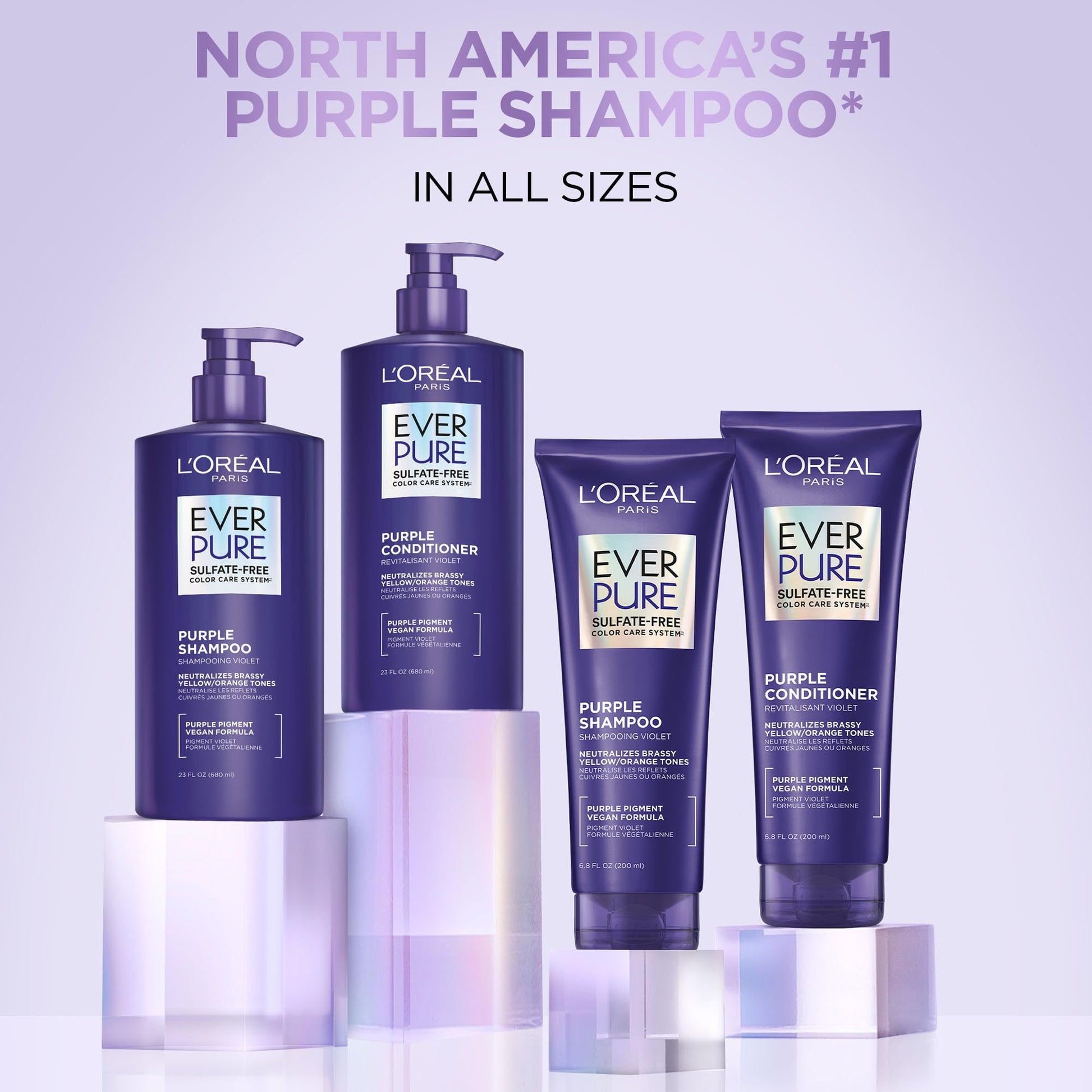 EverPure Sulfate-Free Shampoo, Purple Shampoo for Blonde Hair, Bleached, Brown Highlighted, Silver and Gray Hair, With Purple Pigments, Pack of 1, 680ml - Available at All In One Marketplace Canada
