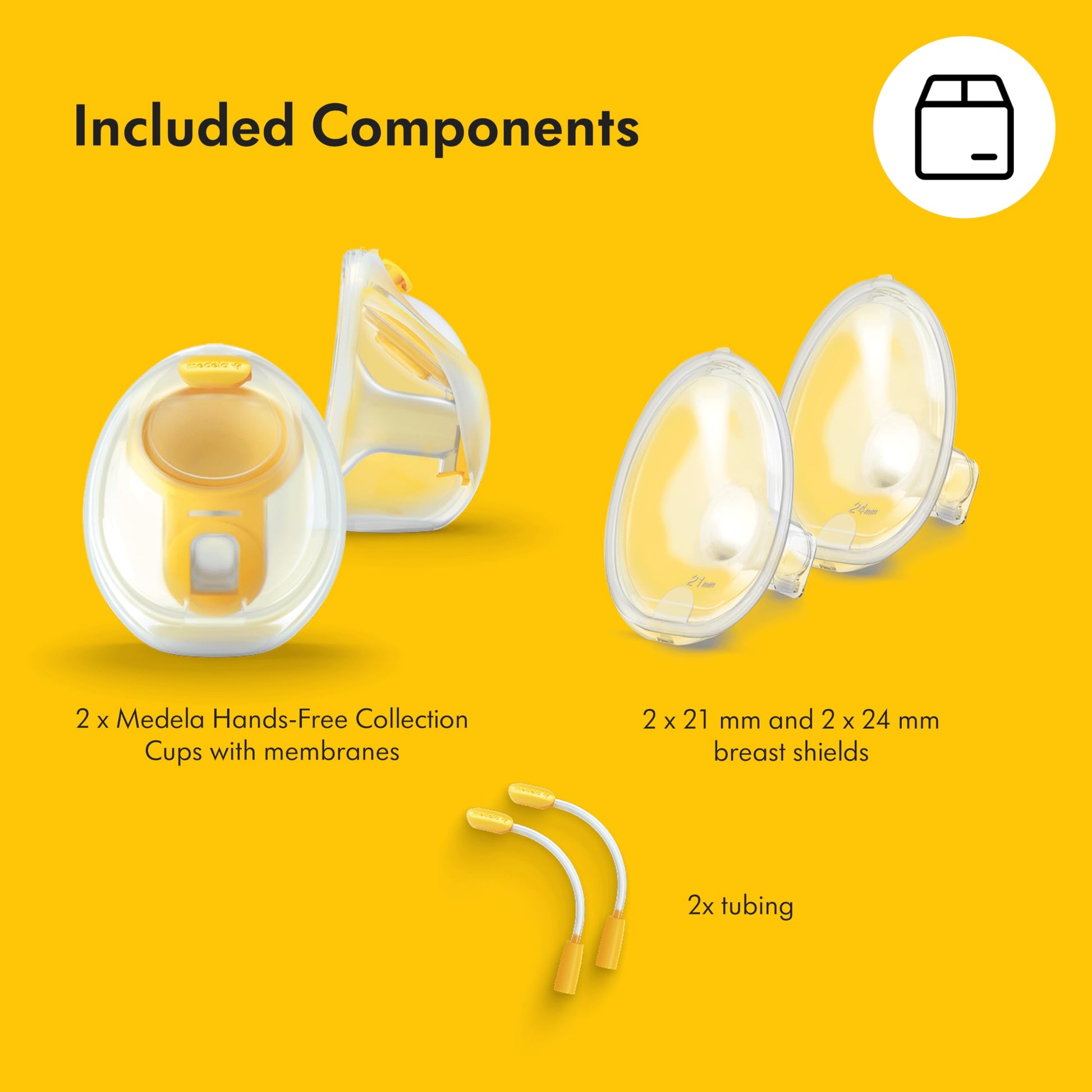 Medela Hands-free Collection Cups, Compatible with Freestyle Flex, Pump in Style with MaxFlow, and Swing Maxi Electric Breast Pumps, 1 set of 2 cups Medela