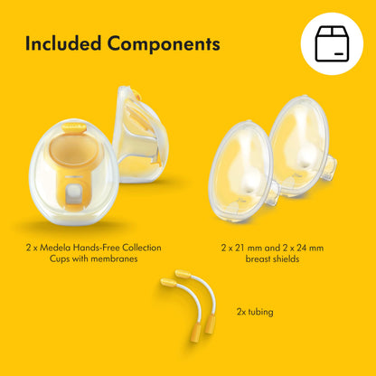 Medela Hands-free Collection Cups, Compatible with Freestyle Flex, Pump in Style with MaxFlow, and Swing Maxi Electric Breast Pumps, 1 set of 2 cups Medela