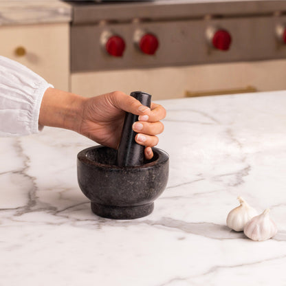 Lagostina Natural Granite Hand Mortar And Pestle, Manual Grinder, Perfect Crushing Herbs, Spices, 1.3 Cup Capacity, Durable And Easy To Clean, Gray, L413.4106.02 - Available at All In One Marketplace Canada
