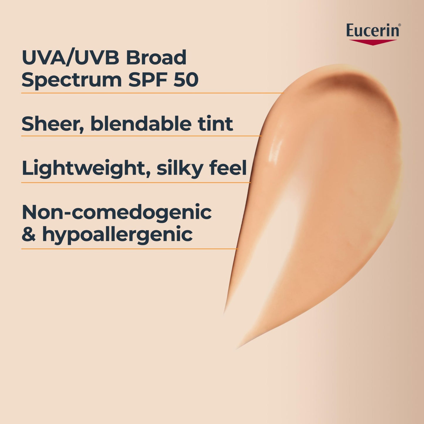 Eucerin Tinted Age Defense SPF 50 Face Sunscreen, Daily Face Sunscreen SPF 50 With Hyaluronic Acid and Antioxidants, Body SPF 50 Lotion with UVA-UVB Sun Protection, Fragrance Free & Non Greasy, 50 ml - Available at All In One Marketplace Canada