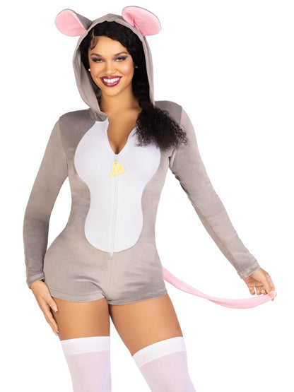 Déguisement d'Halloween confortable pour femme Leg Avenue, motif souris, GRIS, MOYEN