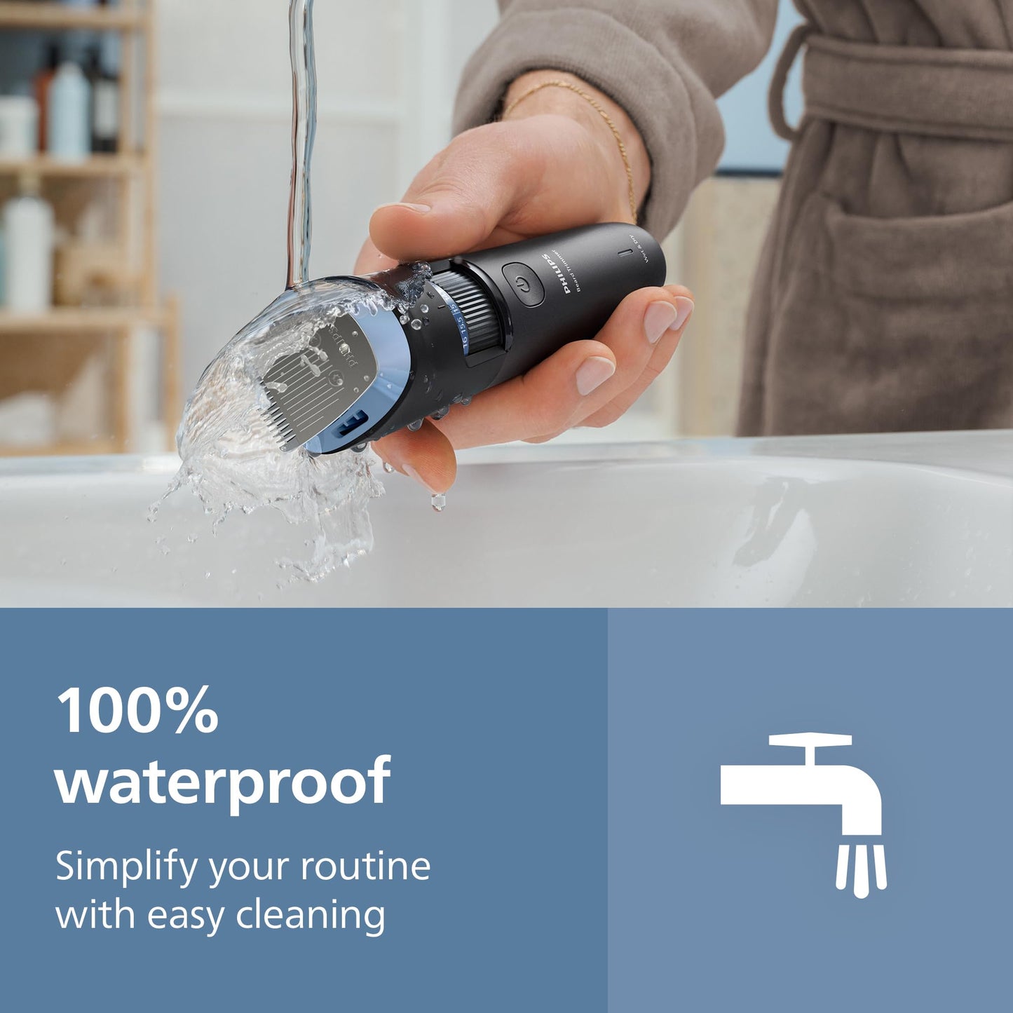 Philips Beard Trimmer 3000 Series - Self-sharpening Metal Blades, 40 Lock-in Settings, Lift&Trim Comb, 100% Waterproof, Battery Indicator, USB Charging, Model BT3660/15 - Available at All In One Marketplace Canada