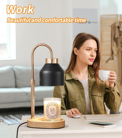 Candle Warmer Lamp,Timer,Dimmer,Adjustable Height Home Decor Electric Wax Melt Warmer with 2 Bulbs Gifts for Mom Womens Christmas Scented Jar Bedroom Living Room Decor 🍁 All In One Marketplace Canada