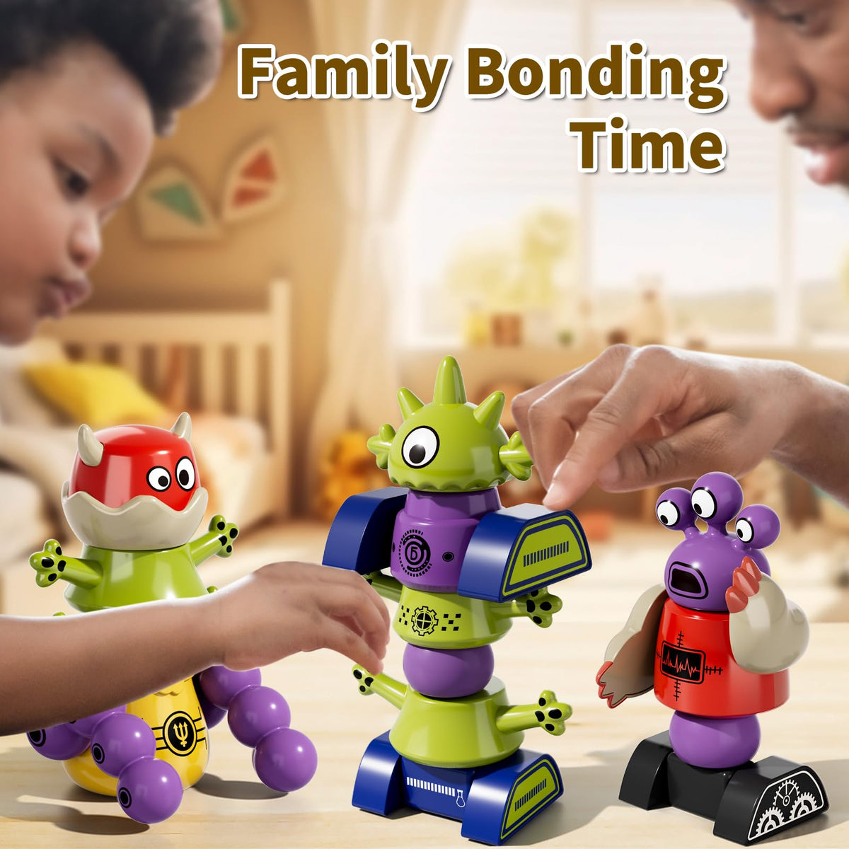 BLmukce Magnetic Robot Toy for Kids 3-5, 35 PCS STEM Educational Playset with Storage Box, DIY Stacking Monster Robots, Toddler Creative Building Toys Gift for Boys Girls (Christmas Birthday) 🍁 All In One Marketplace Canada
