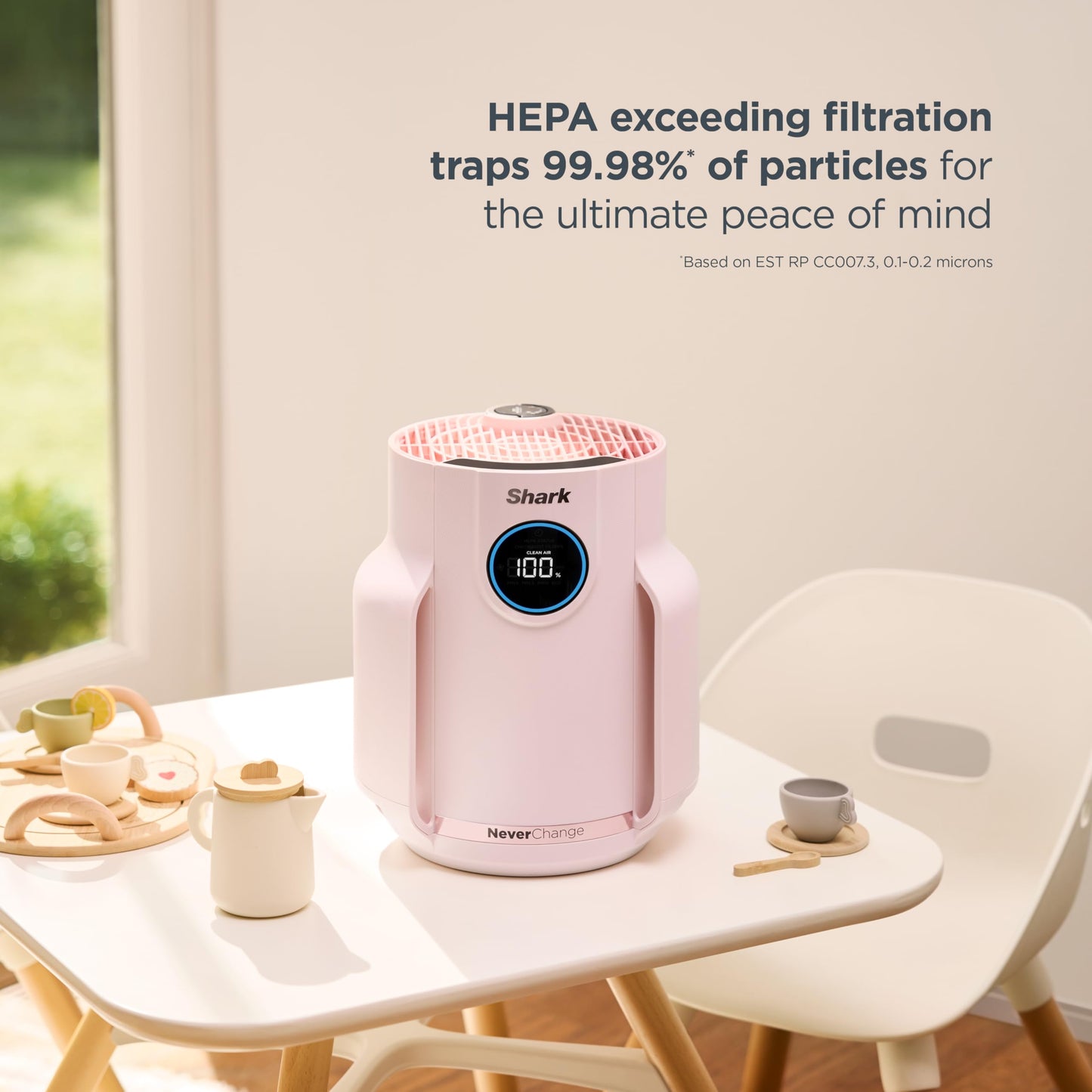 Shark NeverChange Compact Pro Air Purifier, HP072CPK, Quartz Shark
