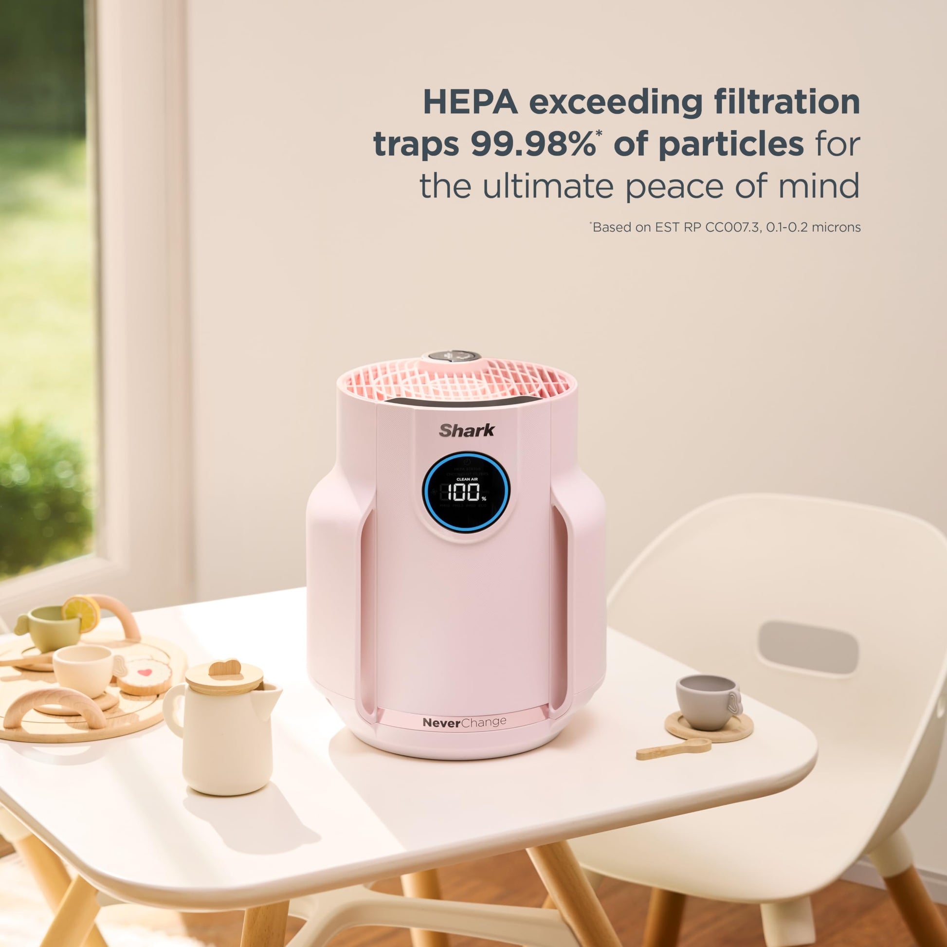 Shark NeverChange Compact Pro Air Purifier, HP072CPK, Quartz Shark