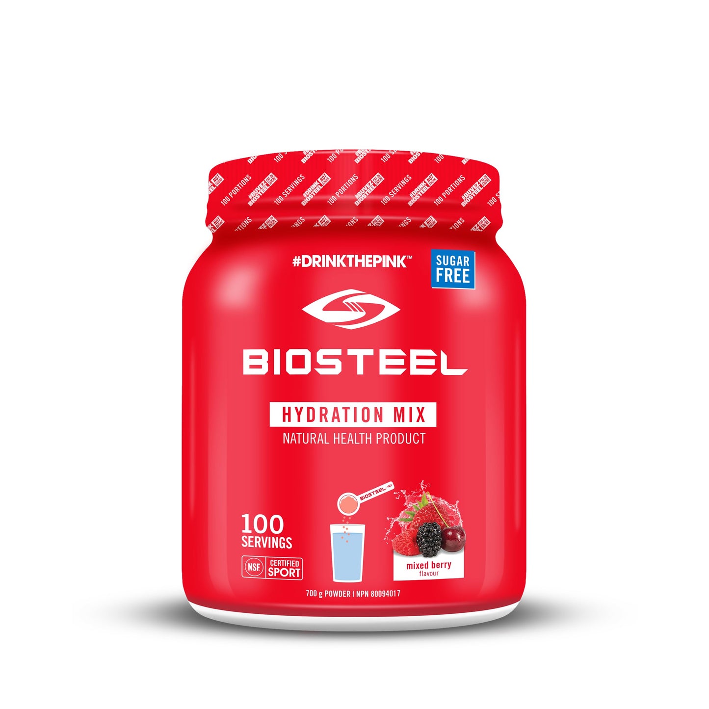 BioSteel Hydration Mix – Mixed Berry Flavor, 100 Servings, Sugar-Free with Natural Stevia