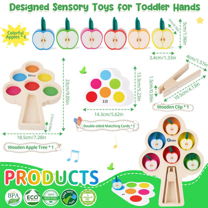 FCSONU Toddler Toys Montessori Toys for 1 2 3 Year Old|Clip Apple Matching 🍁 All In One Marketplace Canada