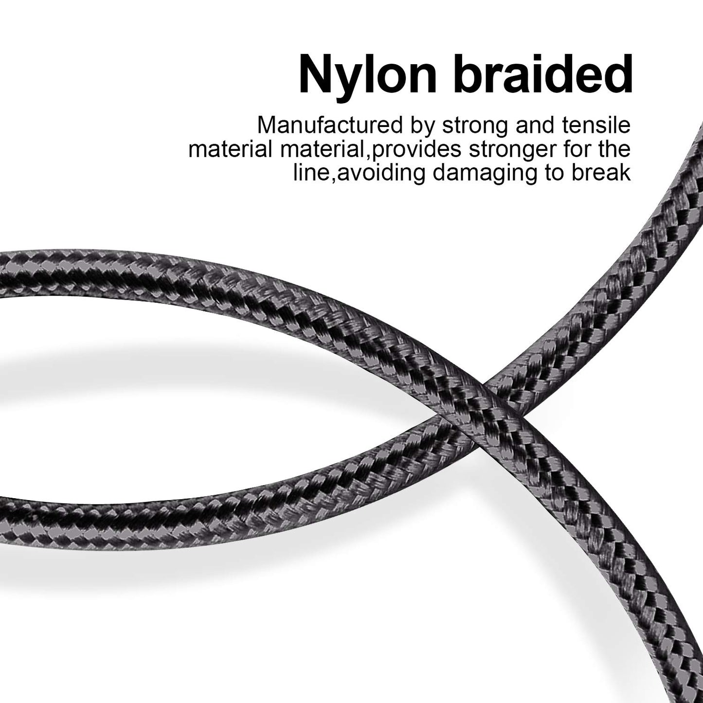 CUGUNU iPhone Charger, 5 Pack 3/3/6/6/10FT Apple MFi Certified USB Lightning Cable Nylon Braided Fast Charging Cord Compatible for iPhone 14/13/12/11/X/Max/8/7/6/5/SE/Plus/iPad - Black - Available at All In One Marketplace Canada