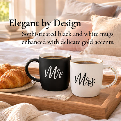 Triple Gifffted Mr and Mrs Coffee Mugs Couples Gift Set, 380 ml Ceramic 🍁 All In One Marketplace Canada