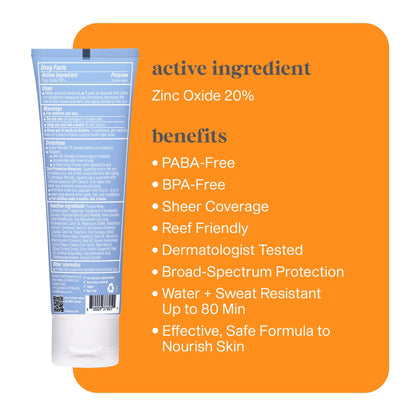Thinksport Mineral Sunscreen, SPF 30 Clear Zinc Oxide Sunscreen, 3 Fl Oz, Water Resistant Reef Safe Sunscreen, Vegan Broad Spectrum body & face sunscreen sun lotion THINK