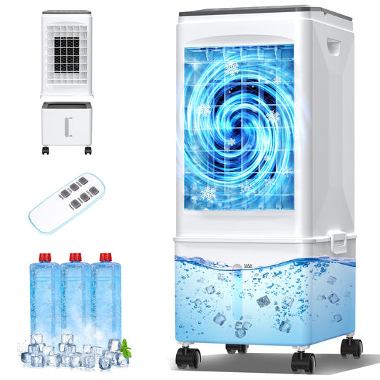 Portable Air Conditioner, 9.5L Portable AC Unit, 24H Fast Cooling, 3 Speeds Cooling Fan, Quiet Air Conditioner Portable w/7H Timer & Remote, Evaporative Air Cooler for Bedroom Home Office - Available at All In One Marketplace Canada
