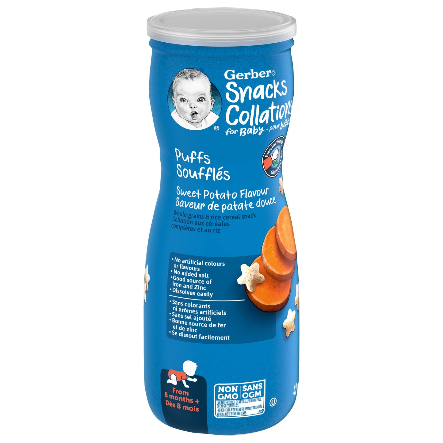 GERBER Puffs Sweet Potato Baby Snacks, 6 Tubs, 252 g 🍁 All In One Marketplace Canada