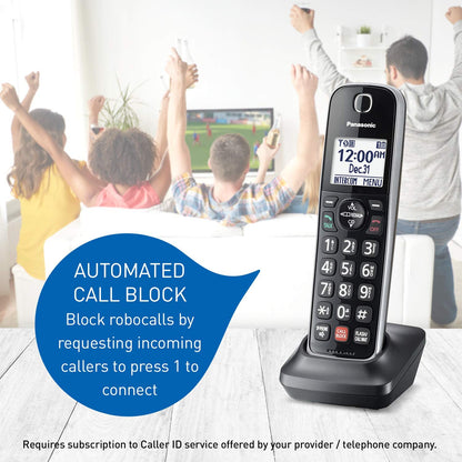 Panasonic DECT 6.0 2-in-1 Corded/Cordless Phone with Answering Machine, Advanced Call Block (1,000 Numbers), and Talking Caller ID - 1 Cordless Handset - KX-TGF870CB, Black Panasonic