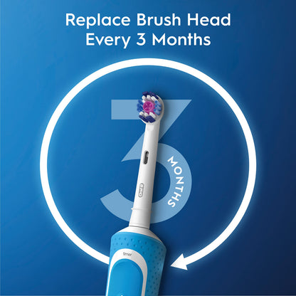 Oral-B Pro 400 3D White Vitality Electric Toothbrush with (2) Brush Heads, Rechargeable, Blue Oral-B