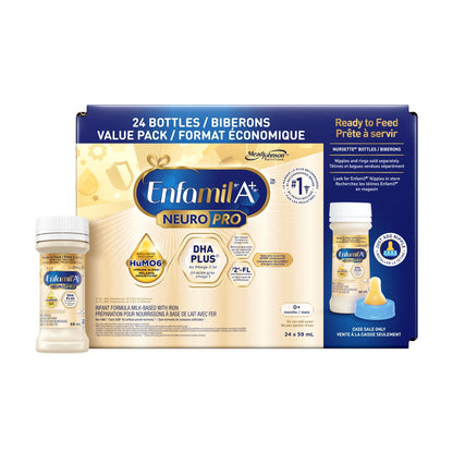 Enfamil A+ NeuroPro Ready-to-Feed Infant Formula, 24 Pack x 59mL, DHA & 2'FL for Brain & Immune Development, Newborn to 12 Months