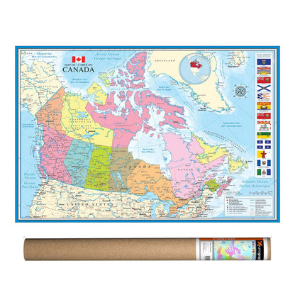 EuroGraphics Map of Canada - (Detailed) Poster 36 x 24 inch