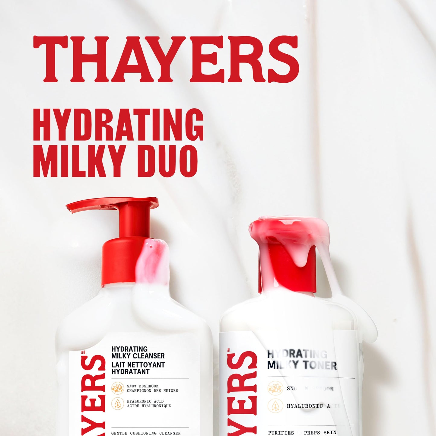 Thayers Milky Face Toner, With Hyaluronic Acid and Snow Mushroom, No Alcohol, Glass Skin, 48 Hour Hydration, For A Dewy And Hydrated Look, From Dry to Oily Skin Types, Vegan, Cruelty Free, 355ml - Available at All In One Marketplace Canada