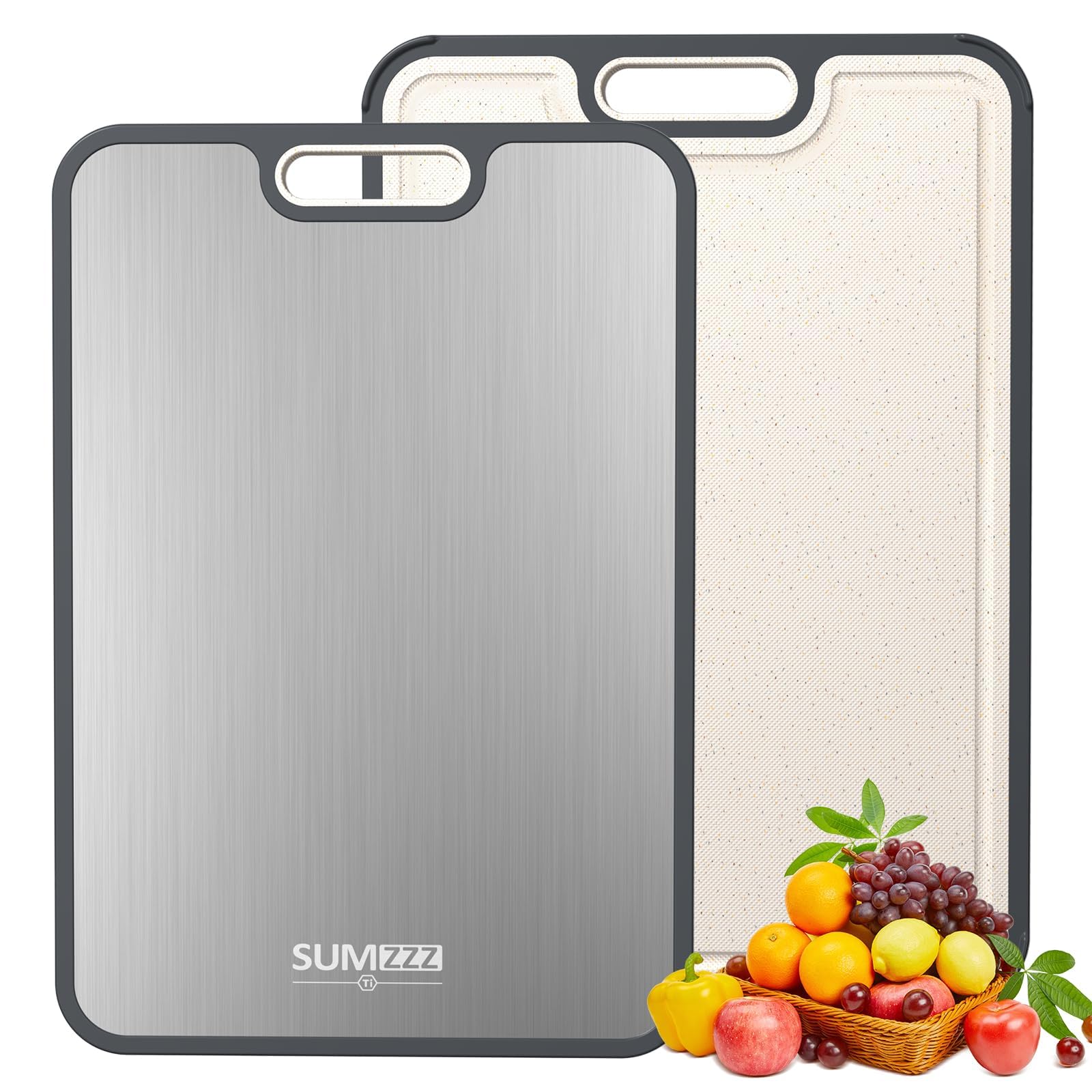 Titanium Cutting Board for Kitchen, Cutting Board Double Sided Food Grade, Pure Titanium/PP, Easy to Clean Large Size 16”×10” - Available at All In One Marketplace Canada