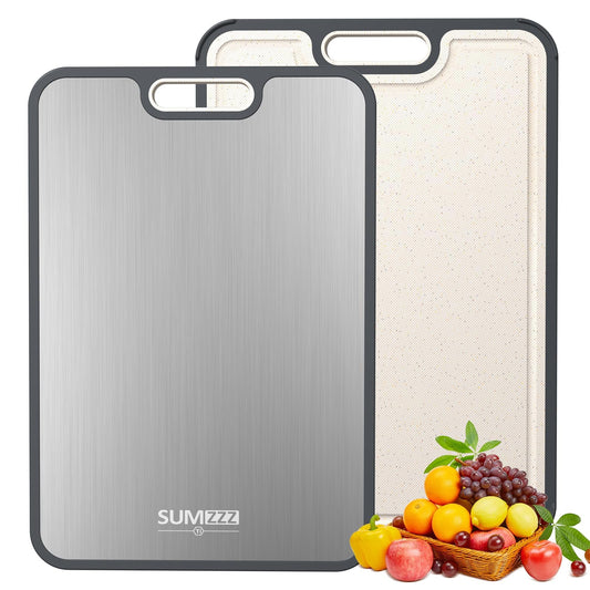 Titanium Cutting Board for Kitchen, Cutting Board Double Sided Food Grade, Pure Titanium/PP, Easy to Clean Large Size 16”×10” - Available at All In One Marketplace Canada