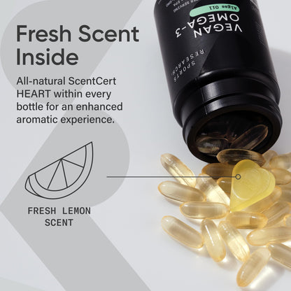 Sports Research Vegan Omega-3 Fish Oil Alternative from Algae Oil - Highest Levels of DHA & EPA Fatty Acids | Non-GMO Verified & Vegan Certified - 60 Veggie Softgels (Carrageenan Free) - Available at All In One Marketplace Canada