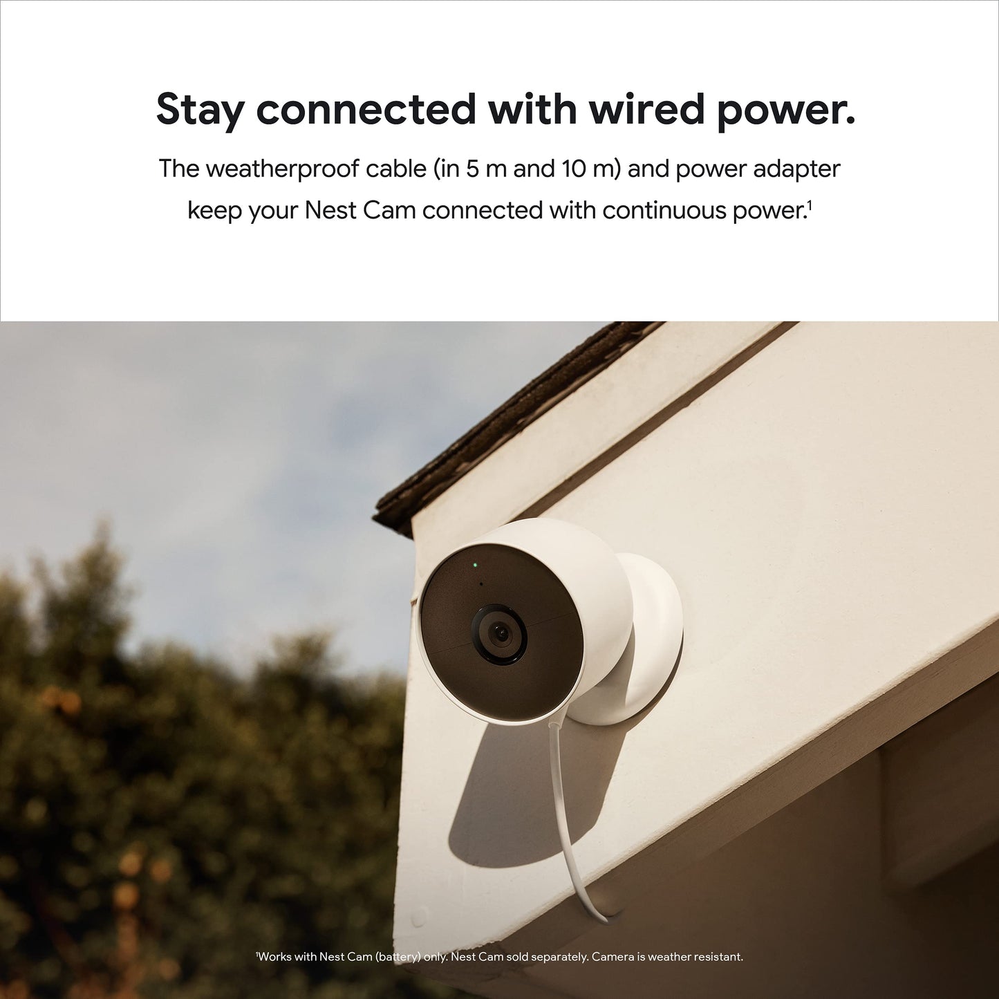 Google Nest Cam Weatherproof Cable for Nest Cam (Battery) Only - Snow - 10m 🍁 All In One Marketplace Canada