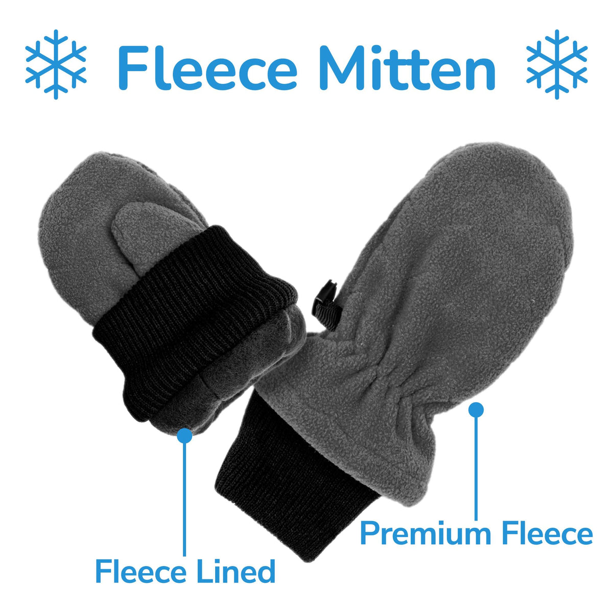 Jan & Jul Fleece Winter Mittens for Toddlers (Dark Grey, M) 🍁 All In One Marketplace Canada