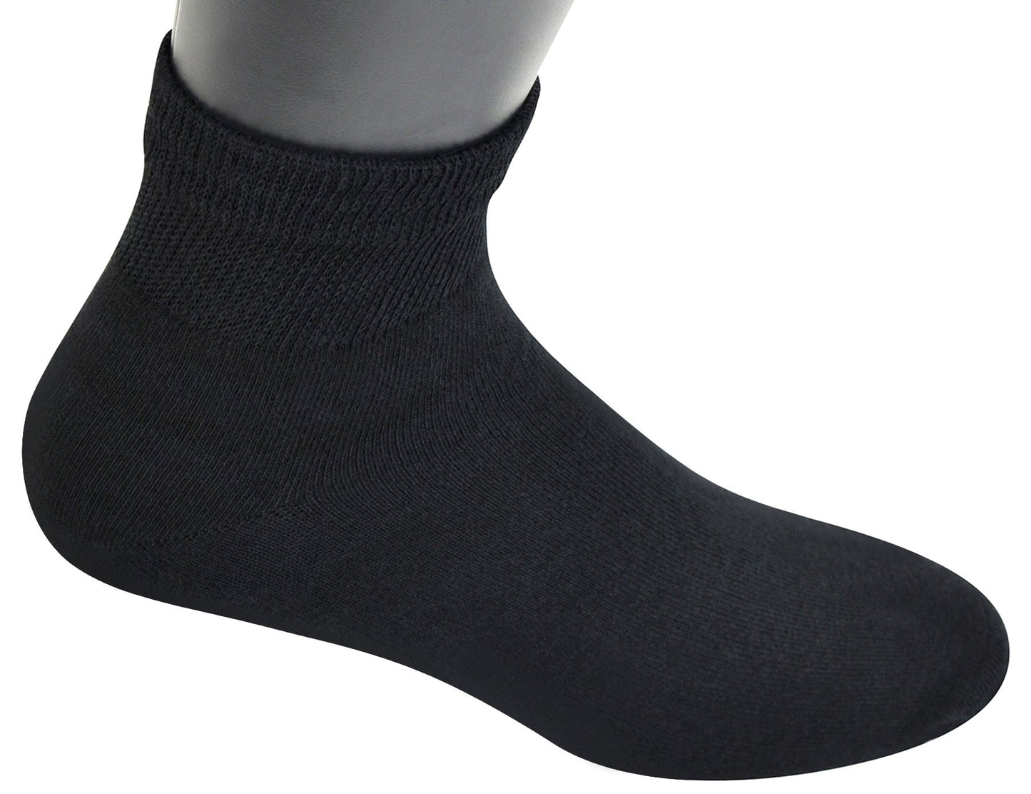 Yomandamor 5 Pairs Mens Bamboo Blend Cotton Ankle Extra-Wide Diabetic Socks with Seamless Toe(Size:10-13)(black) - Available at All In One Marketplace Canada