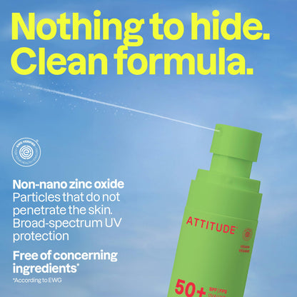 ATTITUDE Kids Mineral Sunscreen Lightweight Lotion SPF 50, Broad Spectrum Zinc Oxide, EWG Verified, Non-Nano, Water-Resistant 80 Minutes, Non-Greasy for Face & Body, Vegan, Watermelon & Coco Scent, 80 grams - Available at All In One Marketplace Canada