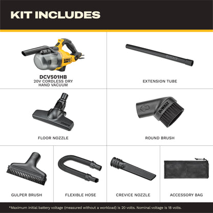 DEWALT 20V Vacuum, Cordless Handheld Vacuum, HEPA, Battery Not Included (DCV501HB) - Available at All In One Marketplace Canada