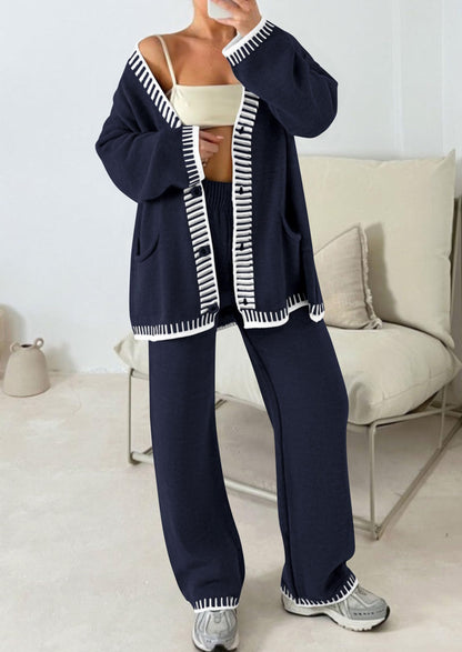 PRETTYGARDEN Women's Fall 2 Piece Knit Sweater Lounge Set(Navy,M) 🍁 All In One Marketplace Canada