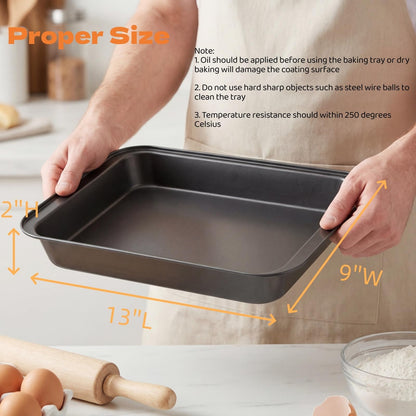 Lyellfe 3 Pack Rectangle Baking Pan, 13 x 9 Inch 🍁 All In One Marketplace Canada