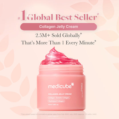 Medicube Collagen Jelly Cream- Niacinamide & Freeze-Dried Hydrolyzed Collagen - Boosts skin's barrier hydration and gives 24h Glow & Lifted Look - Korean skincare (1.69 Fl Oz (Pack of 1)) - Available at All In One Marketplace Canada