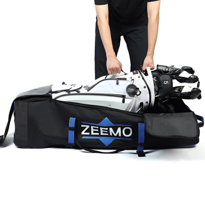 ZEEMO Full-Open Golf Travel Bag for Airlines, Wheeled Club Carrier Bag ZEEMO