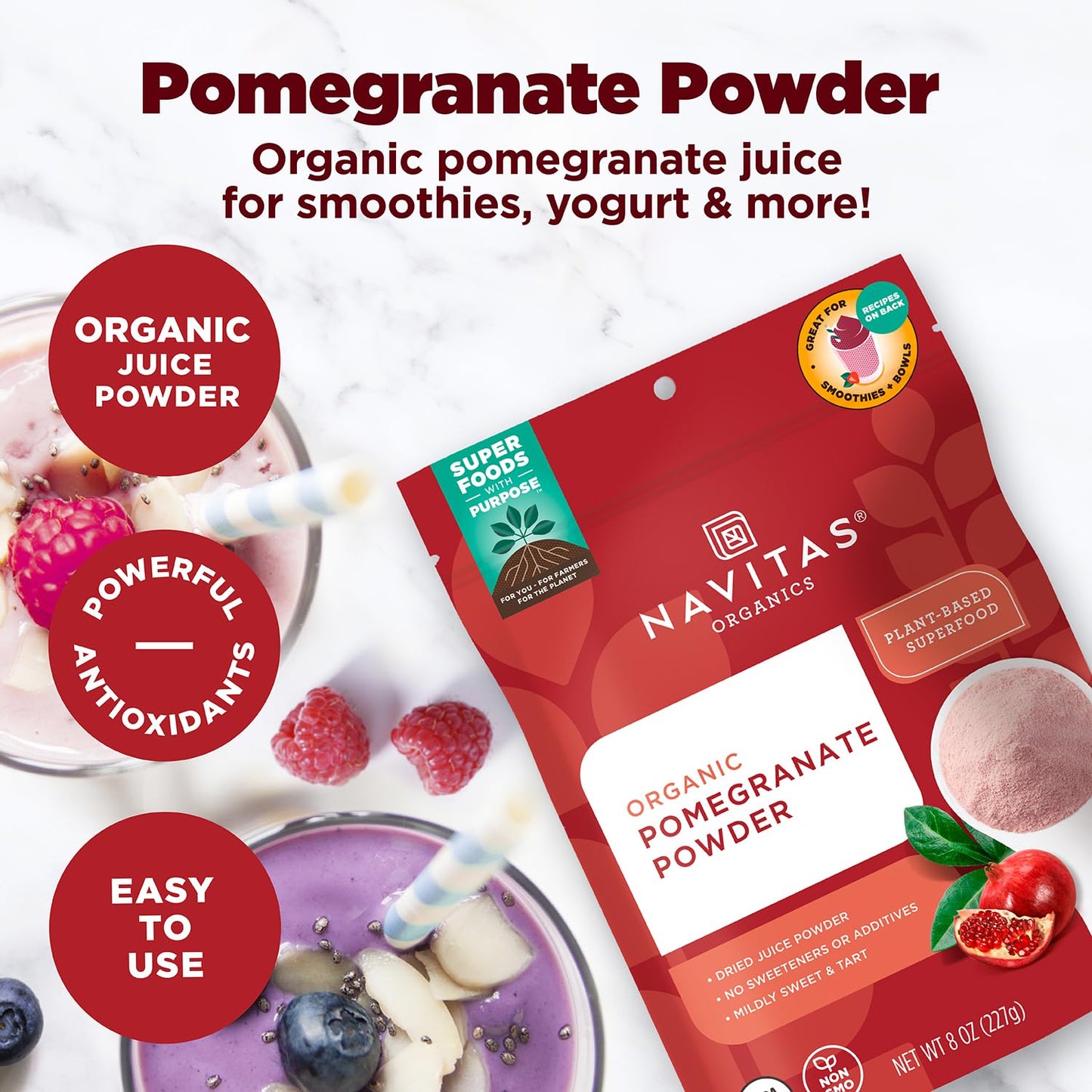 Navitas Organics Pomegranate Powder, 8 oz. Bag Navitas Organics