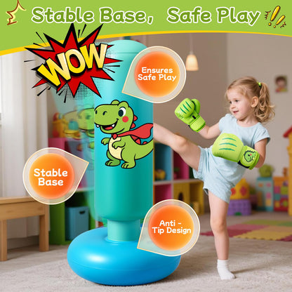 Qoosea Punching Bag for Kids 48in Dinosaur Toys Boxing Bag Set with Gloves 🍁 All In One Marketplace Canada