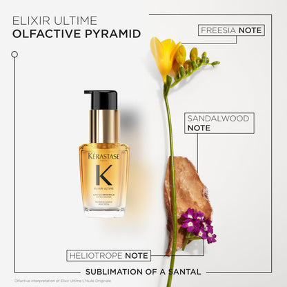 Kérastase Elixir Ultime L'Huile Original Hair Oil, Hydrating Oil Serum to Smooth Frizz and Add Shine, With Wild Camellia, Strengthens and Provides Heat Protection, All Hair Types - Available at All In One Marketplace Canada