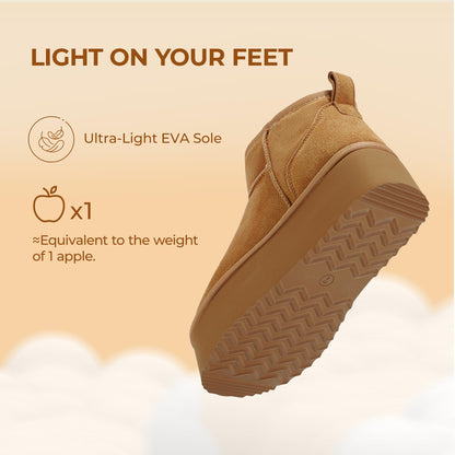 DREAM PAIRS Women's Platform Mini Winter Snow Boots,Chestnut,7.5 🍁 All In One Marketplace Canada